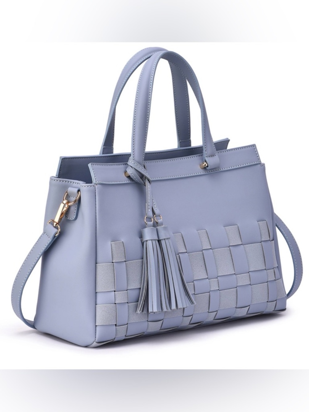 NWT! MELLOW WORLD Adia Woven Satchel Bag, LAVENDER